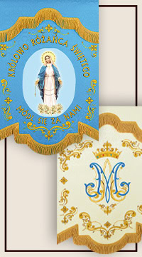 Printed cover for lectern with image of the Virgin Mary – liturgical textile