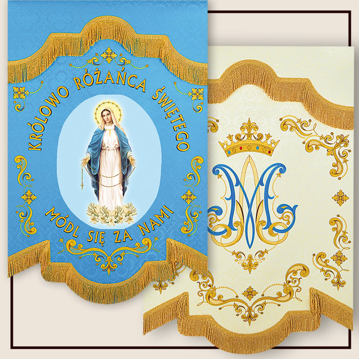 Printed cover for lectern with image of the Virgin Mary – liturgical textile