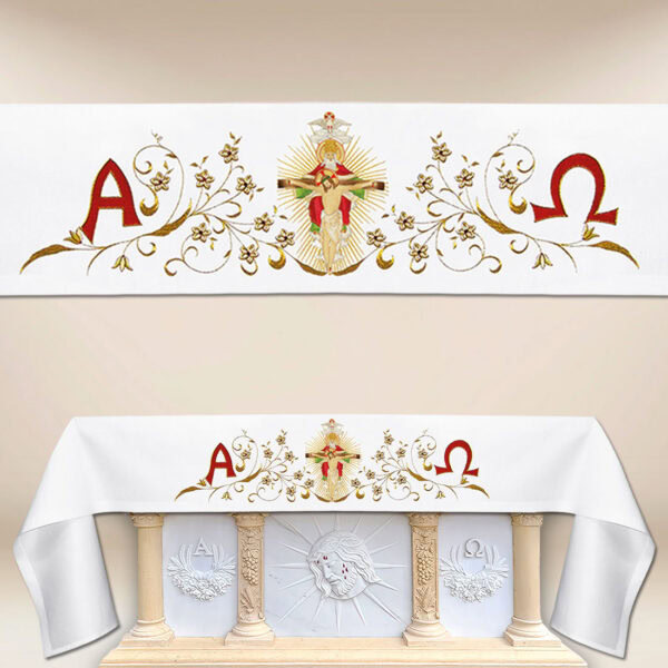 altar cloth with frontal embroidery