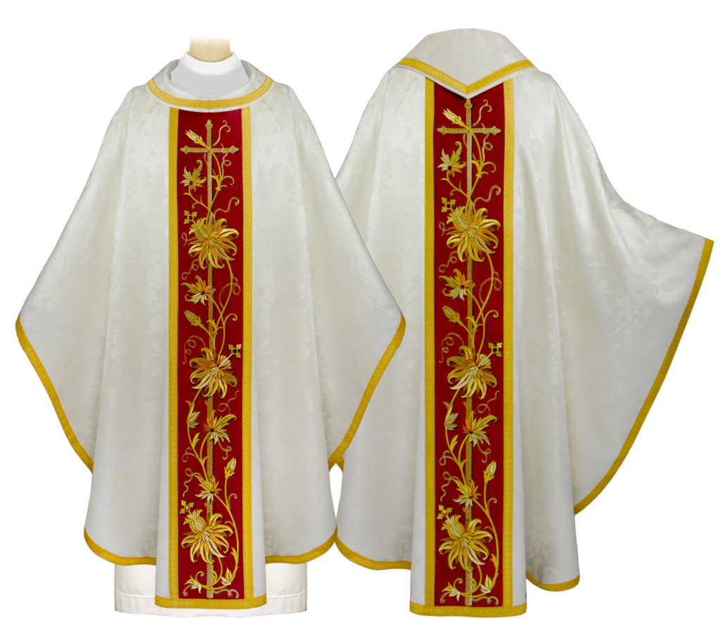 Embroidered chasuble from the Classico Bianco collection