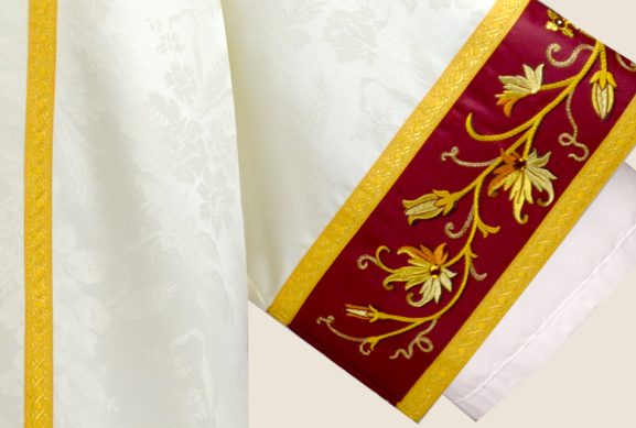 Close-up of stole embroidery detail