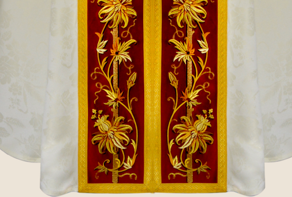 Close-up of vertical decorative liturgical panel