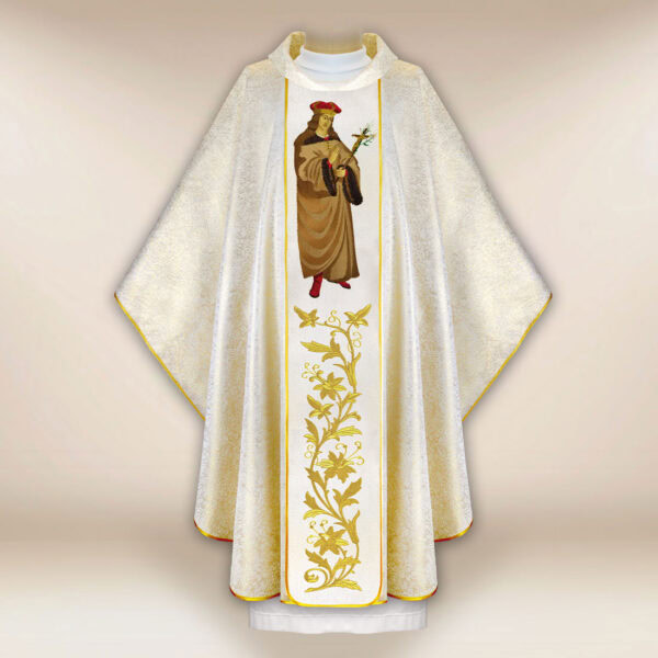 Chasuble with embroidered image of "St. Casimir"