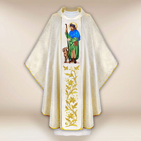 Chasuble with embroidered image of "St. Roch"