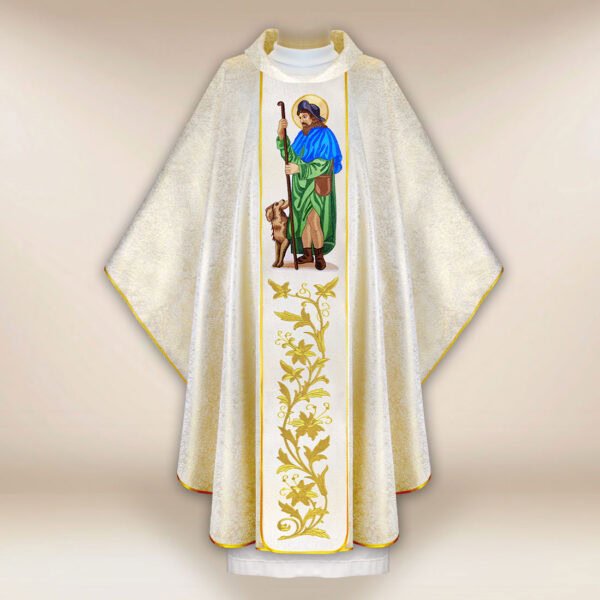 Chasuble with embroidered image of "St. Roch"