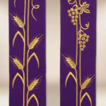 Embroidered Alpha Omega Stole in Purple