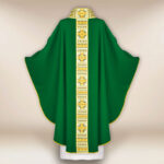 Embroidered green chasuble