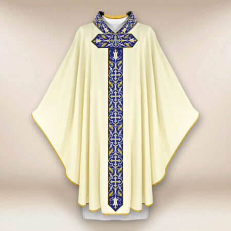 Liturgical Marian Chasuble in Ecru