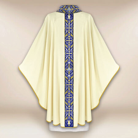 Liturgical Marian Chasuble in Ecru