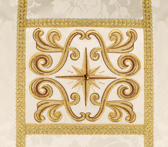 Elegant liturgical garments inspired by sacred symbolism