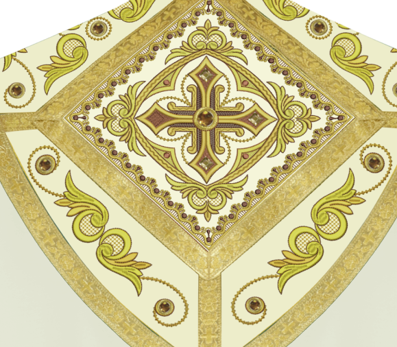 Embroidered liturgical details with harmonious composition