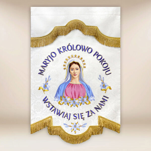 Embroidered Banner Queen of Peace