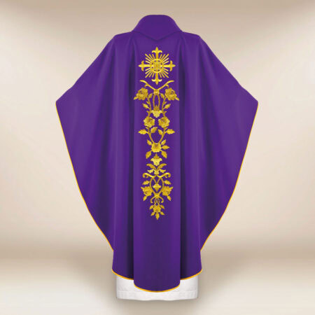 Embroidered Chasuble IHS with Roses