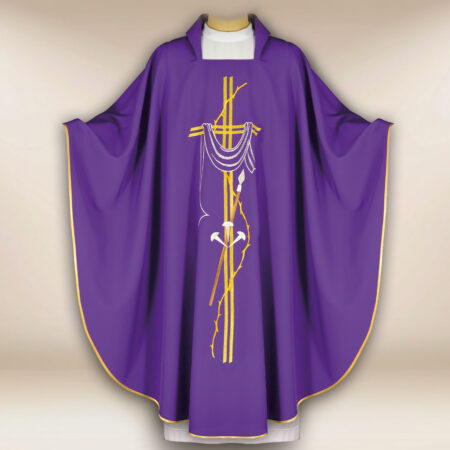 Embroidered chasuble for Lent