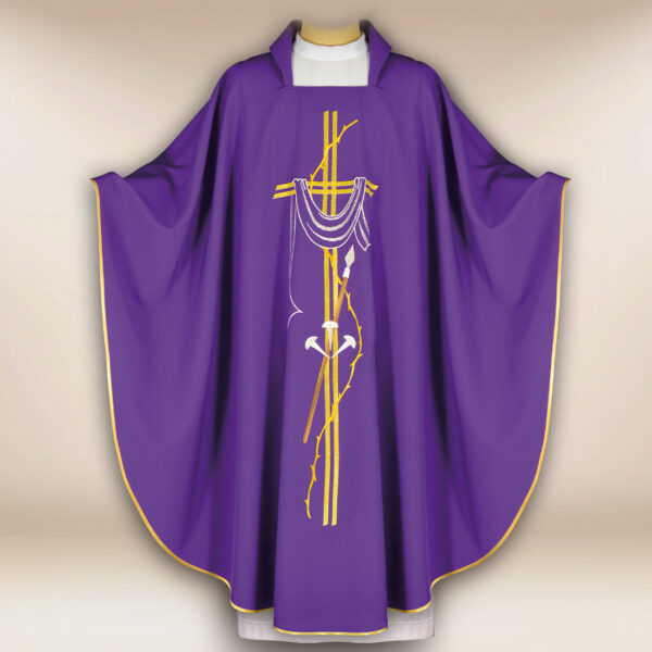 Embroidered chasuble for Lent