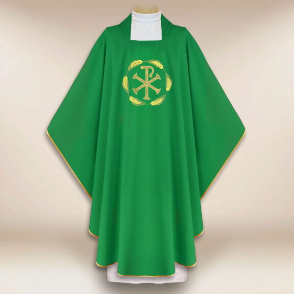 Embroidered chasuble PX green
