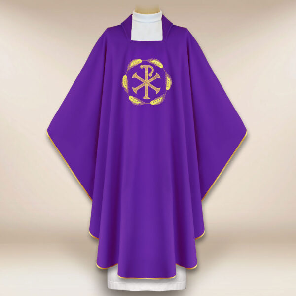 Embroidered PX Chasuble in Purple