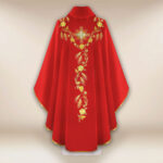 Embroidered Chasuble IHS Red