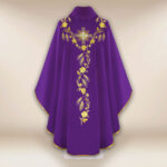 Embroidered Chasuble IHS in Purple