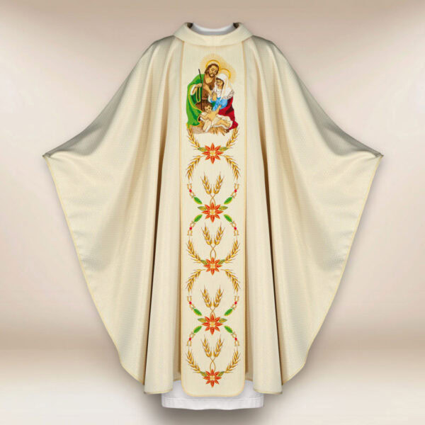 Chasuble with Embroidered Band for Christmas