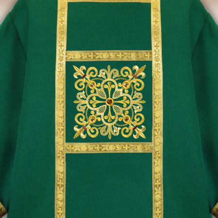 Green embroidered liturgical dalmatic