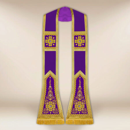 Embroidered purple Roman stole