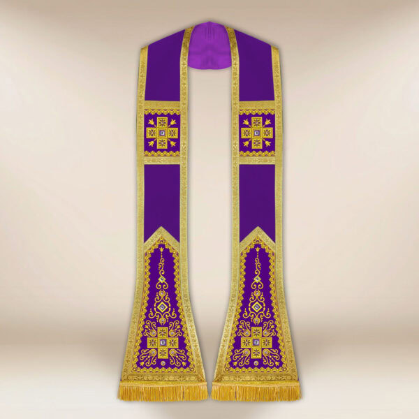 Embroidered purple Roman stole