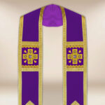 Embroidered purple Roman stole