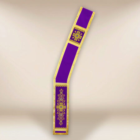 Purple embroidered deacon stole