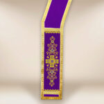Purple embroidered deacon stole