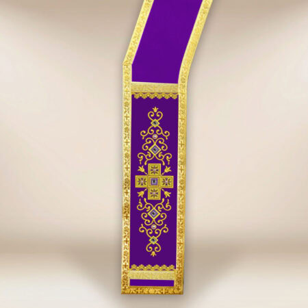 Purple embroidered deacon stole