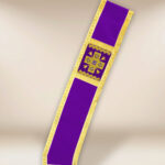 Purple embroidered deacon stole