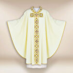 Embroidered chasuble in ecru