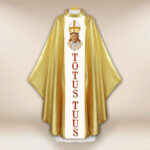 Golden Chasuble with Embroidered Image of St. John Paul II