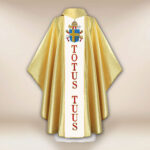 Golden Chasuble with Embroidered Image of St. John Paul II
