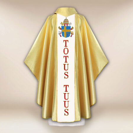 Golden Chasuble with Embroidered Image of St. John Paul II