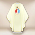 Liturgical chasuble embroidered with the theme of mercy