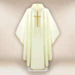 Liturgical chasuble embroidered with the theme of mercy