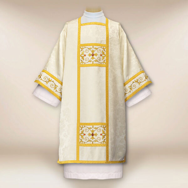 Embroidered dalmatic "Massimo-Bianco"