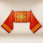 Embroidered shoulder veil "Massimo-Rosso"