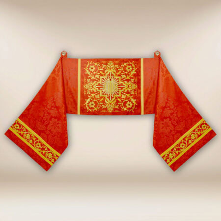Embroidered shoulder veil "Massimo-Rosso"