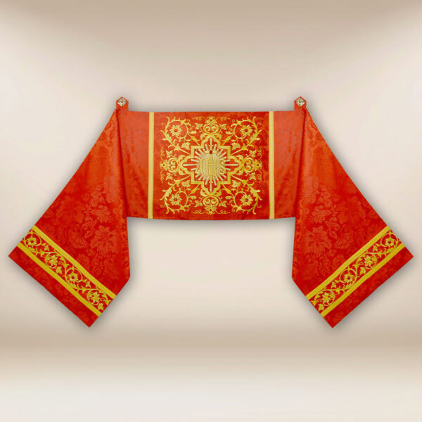 Embroidered shoulder veil "Massimo-Rosso"
