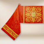 Embroidered shoulder veil "Massimo-Rosso"