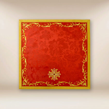 Embroidered chalice veil in red