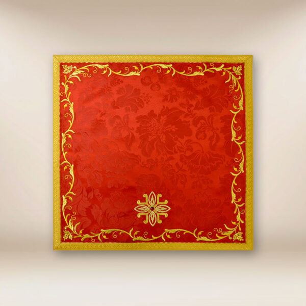 Embroidered chalice veil in red