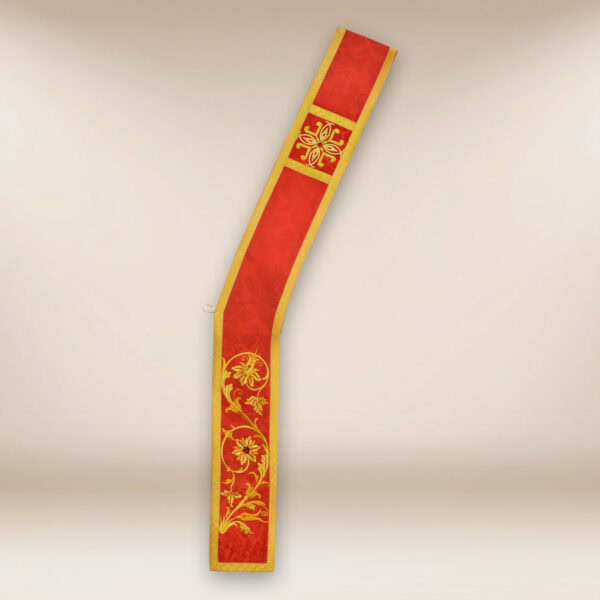 Embroidered deacon's stole "Massimo-Rosso"