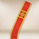 Embroidered deacon's stole "Massimo-Rosso"