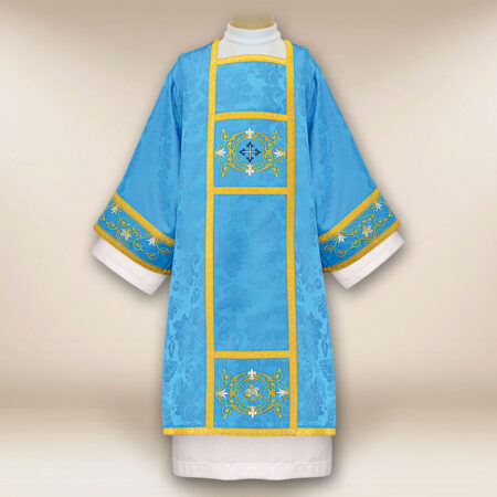 Marian embroidered dalmatic in blue