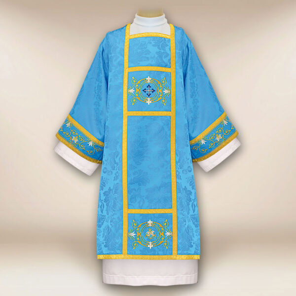 Marian embroidered dalmatic in blue