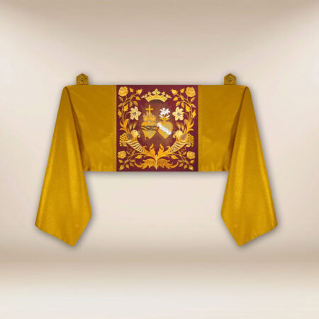 Humeral Veil with Embroidery Heart of Jesus and Mary